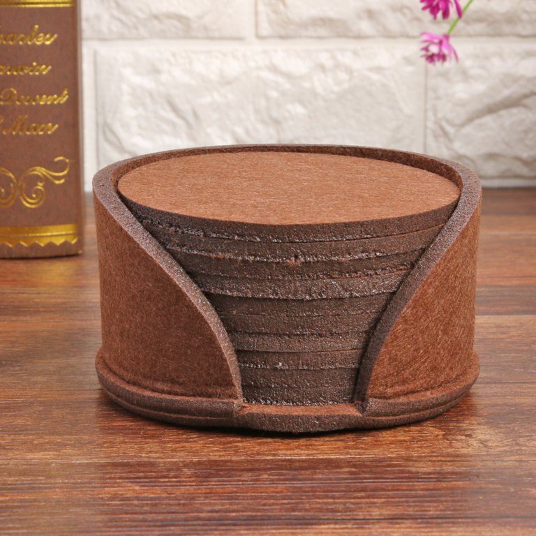Dessous de Verre - RoundFeltCoaster™ - Marron - Astuces cuisine santé