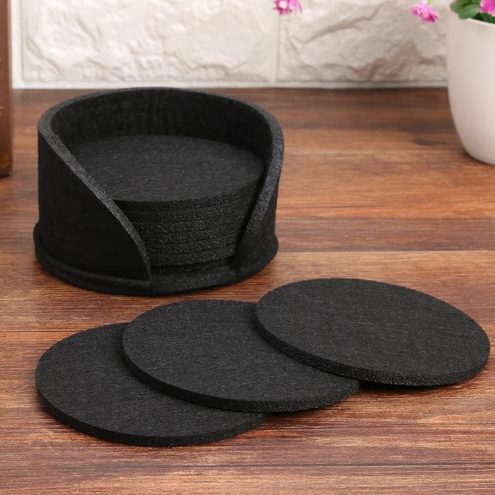 Dessous de Verre - RoundFeltCoaster™ - Noir - Astuces cuisine santé